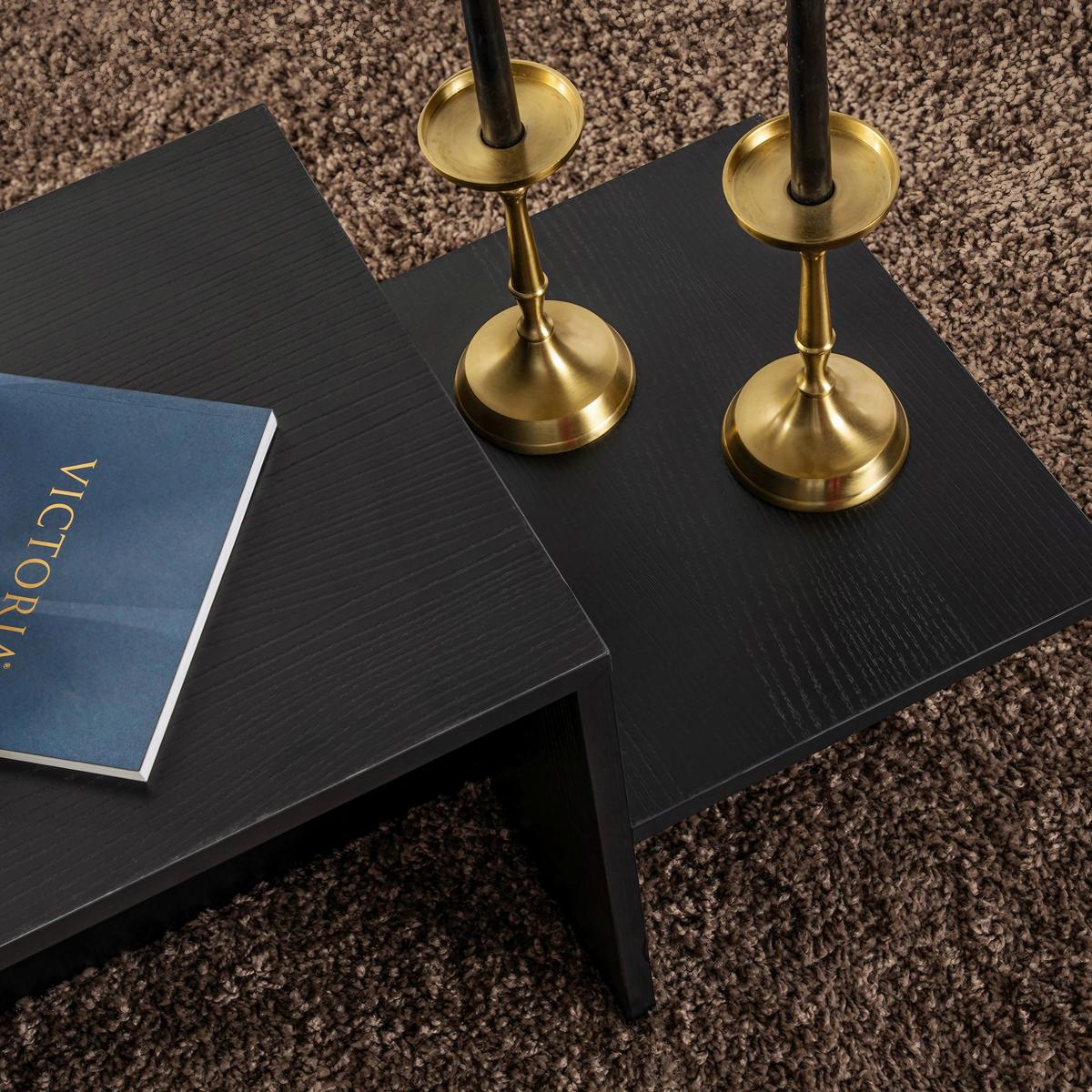 COUCHTISCH Harmony Schwarz L: 80cm - Schwarz, Design, Holzwerkstoff (80/40/40cm) - MID.YOU