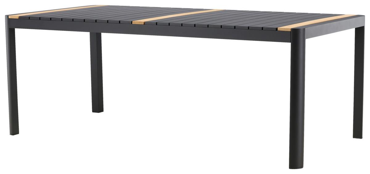 Gartentisch Togo Teakholz/metall L 100 Cm - Schwarz, KONVENTIONELL, Holz/Metall (100/75/200cm) - Gardenson