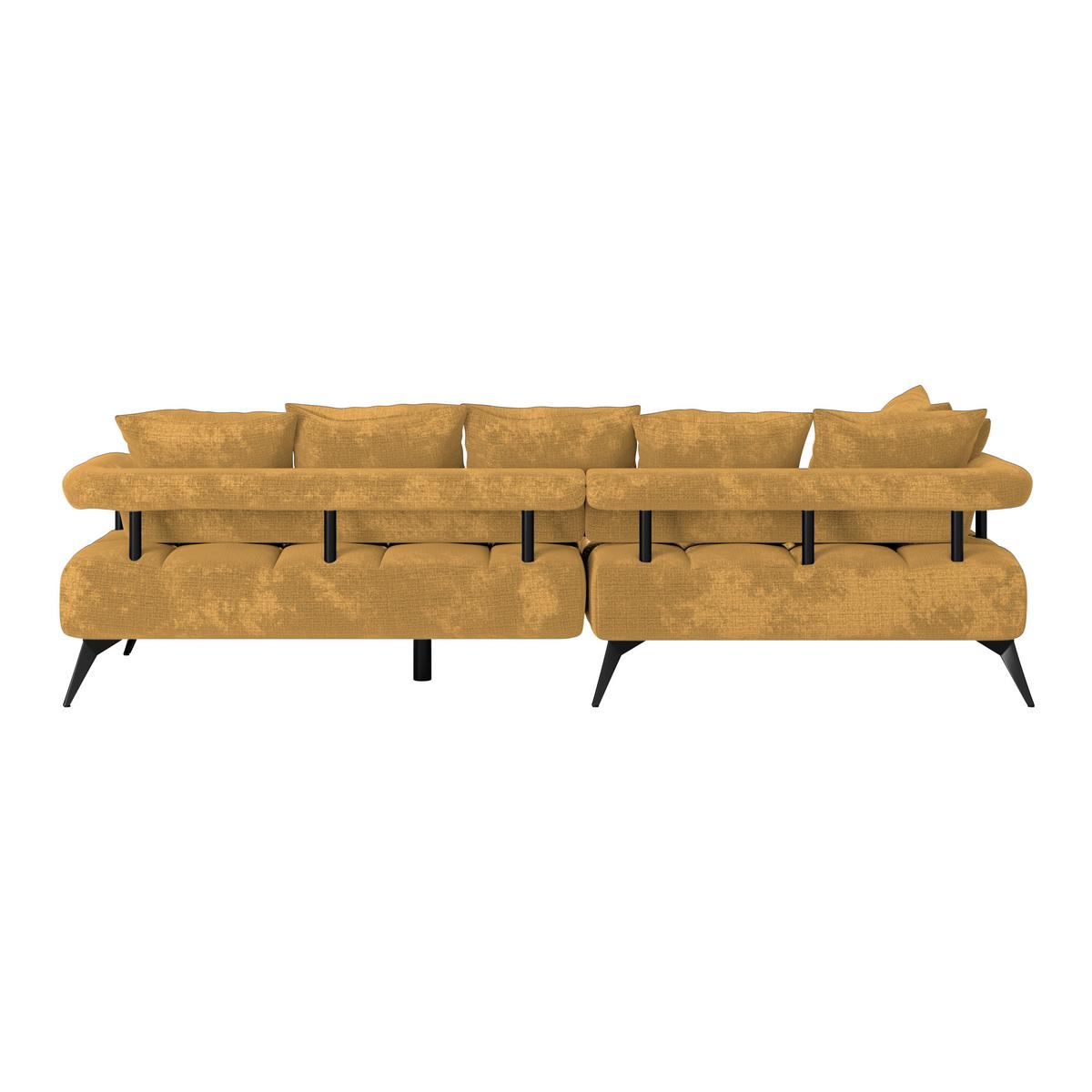 Rohová sedačka VANESSA NEW nutná š. dveří 90 cm, levá - černá/barvy zlata, Moderní, kov/textil (200/297cm)