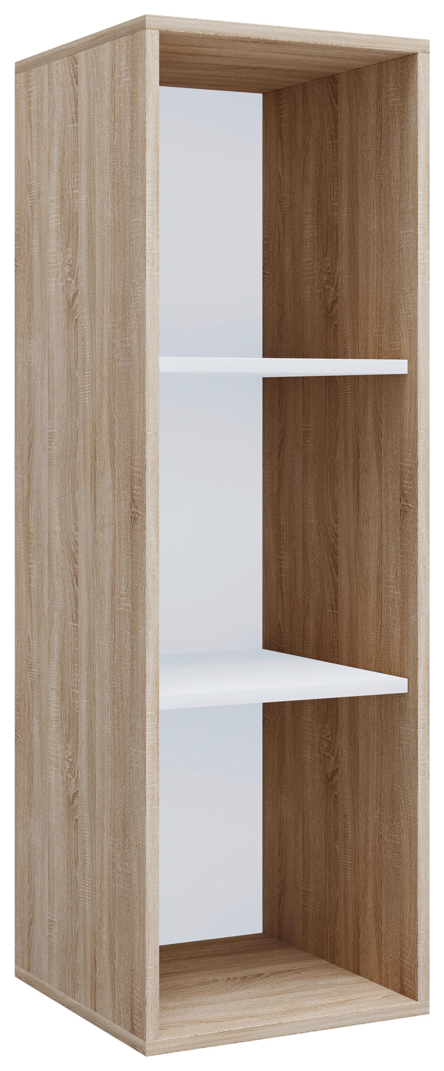 Regál na šanóny š: 35cm, dub sonoma - biela/dub sonoma, Modern, kompozitné drevo (35/110/37cm) - P & B