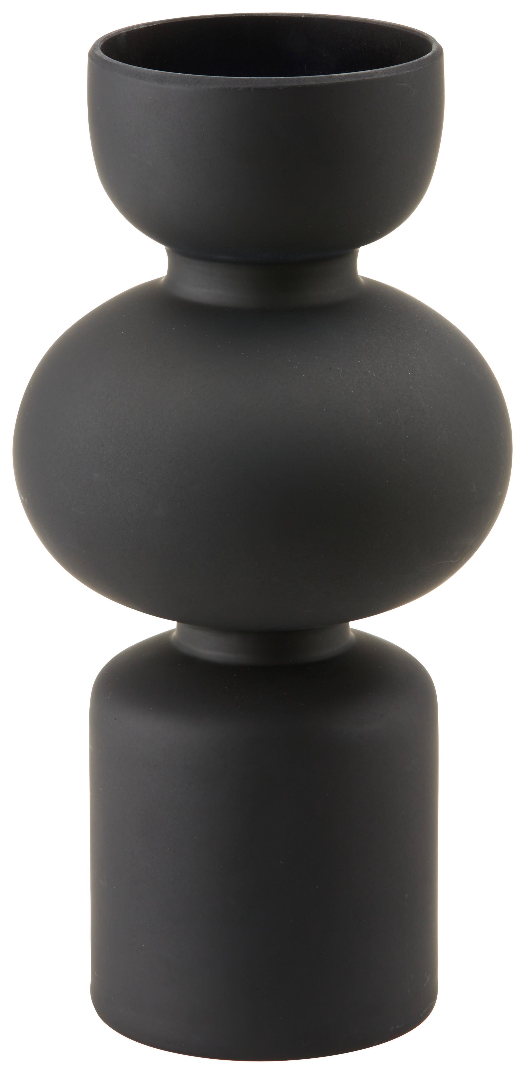 Váza Nelika, V: 29cm - černá, Basics, sklo (14/29cm) - Modern Living