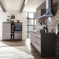 Zweizeilig Küche Less 210 + 150 cm Anthrazit/Eiche - Eichefarben/Anthrazit, MODERN, Holzwerkstoff (210+150cm) - MID.YOU