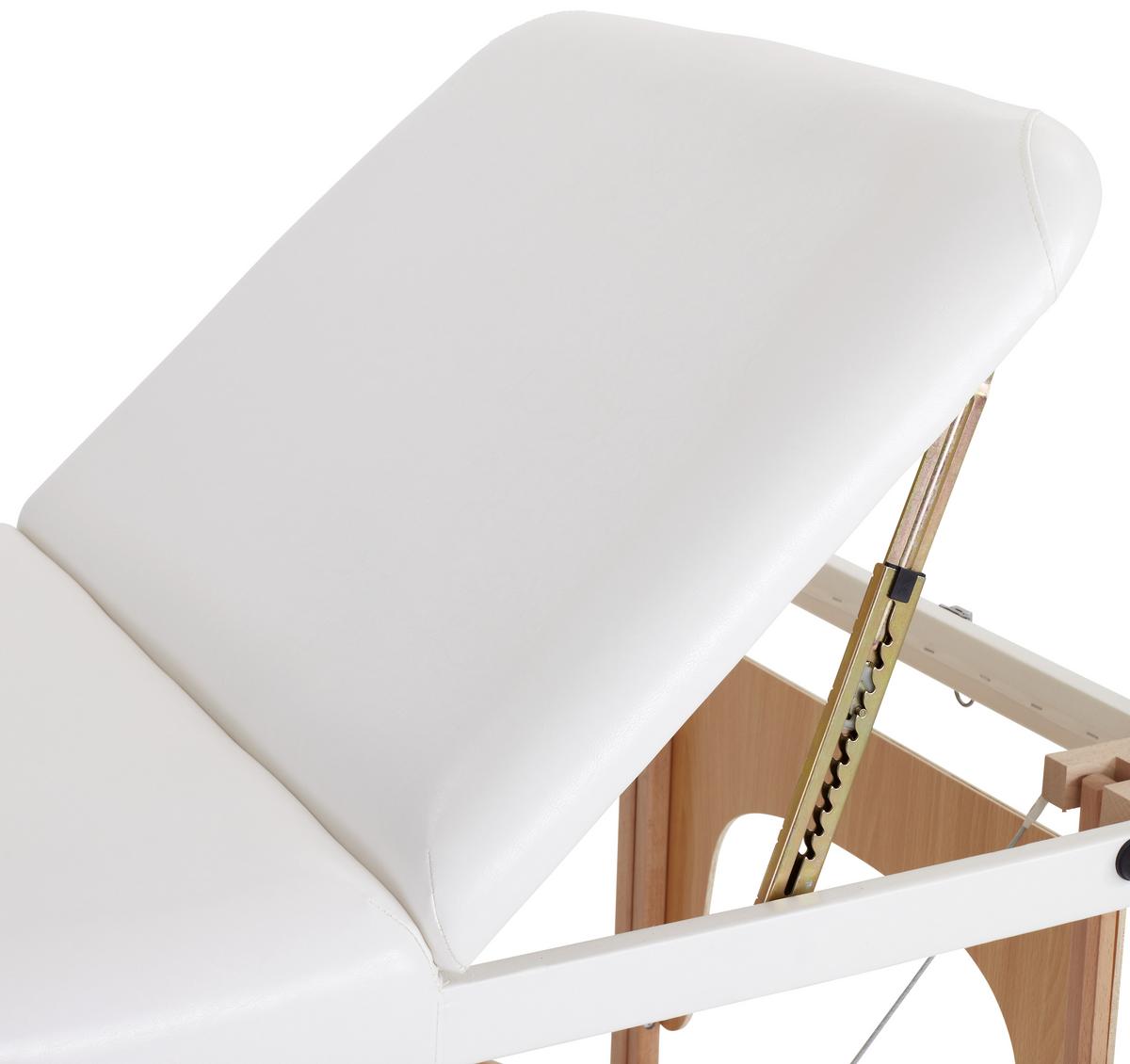 Massageliege Wooden Weiß Holzgestell, Höhenverstellbar - Beige/Buchefarben, MODERN, Holz/Holzwerkstoff (185/70/62-85cm) - Ondega