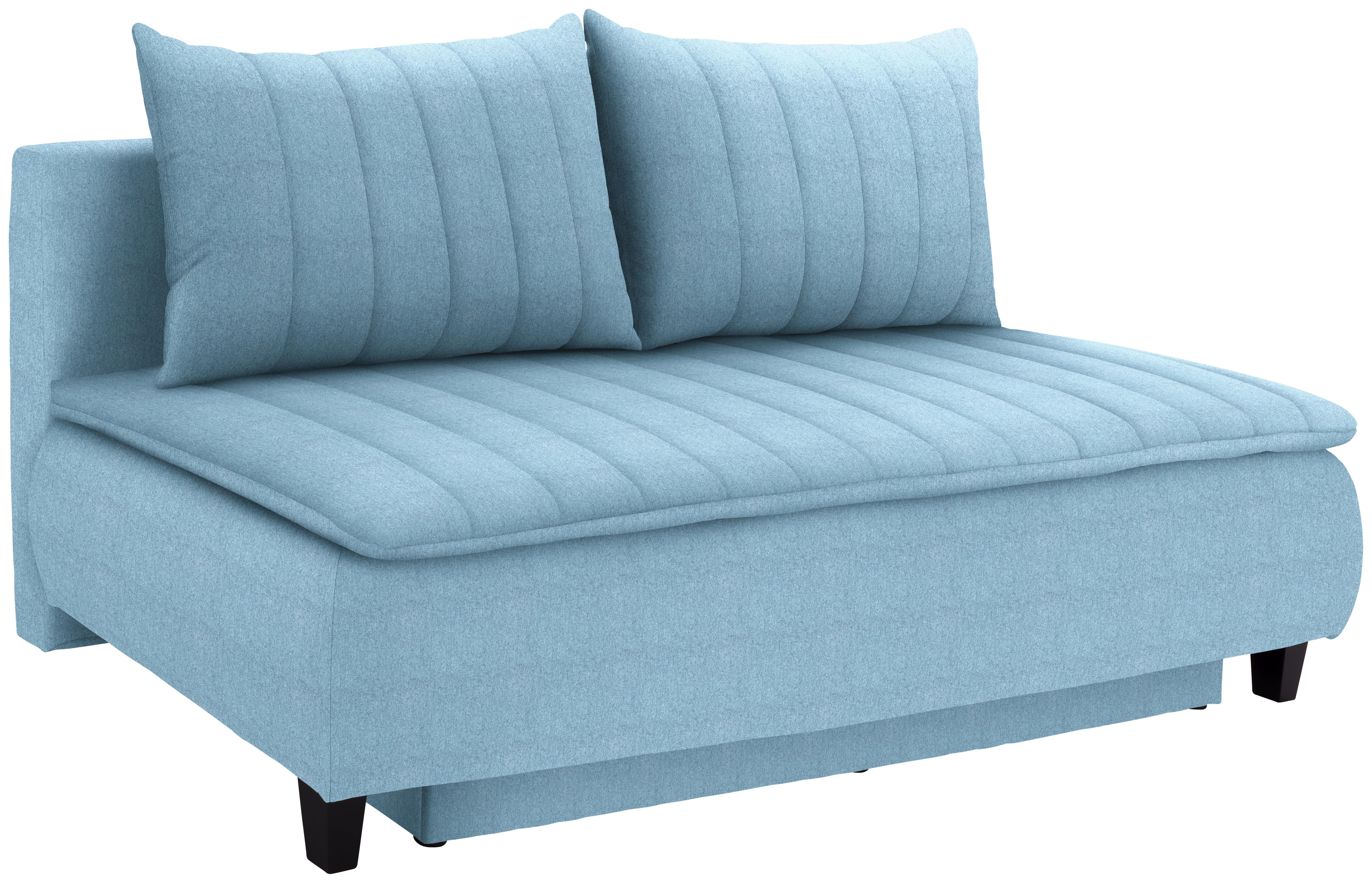 Boxspringsofa Marino B: 208 cm Hellblau - Hellgrau/Schwarz, MODERN, Textil (208/102/96cm) - Luca Bessoni