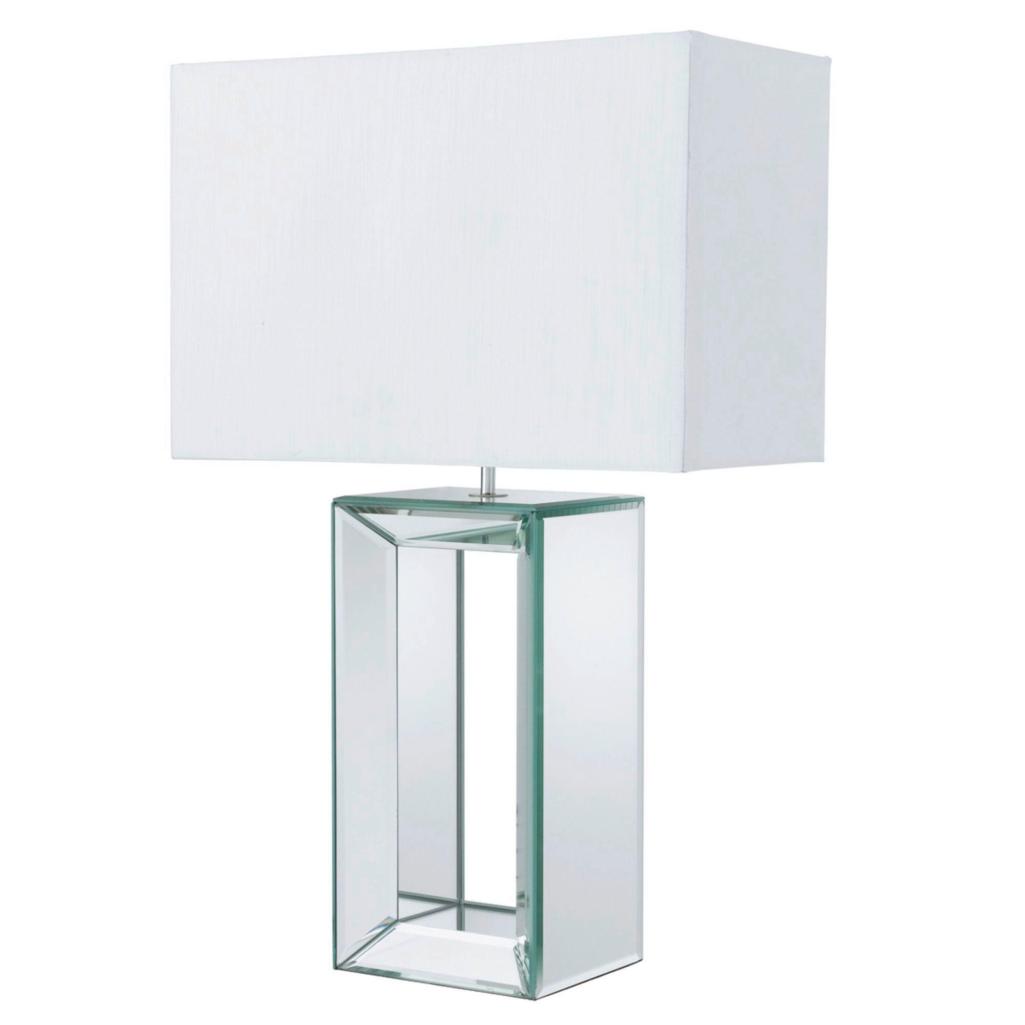 Tischleuchte Eu1610 Mirror - Weiß, Design, Glas/Kunststoff (38/25/58cm)