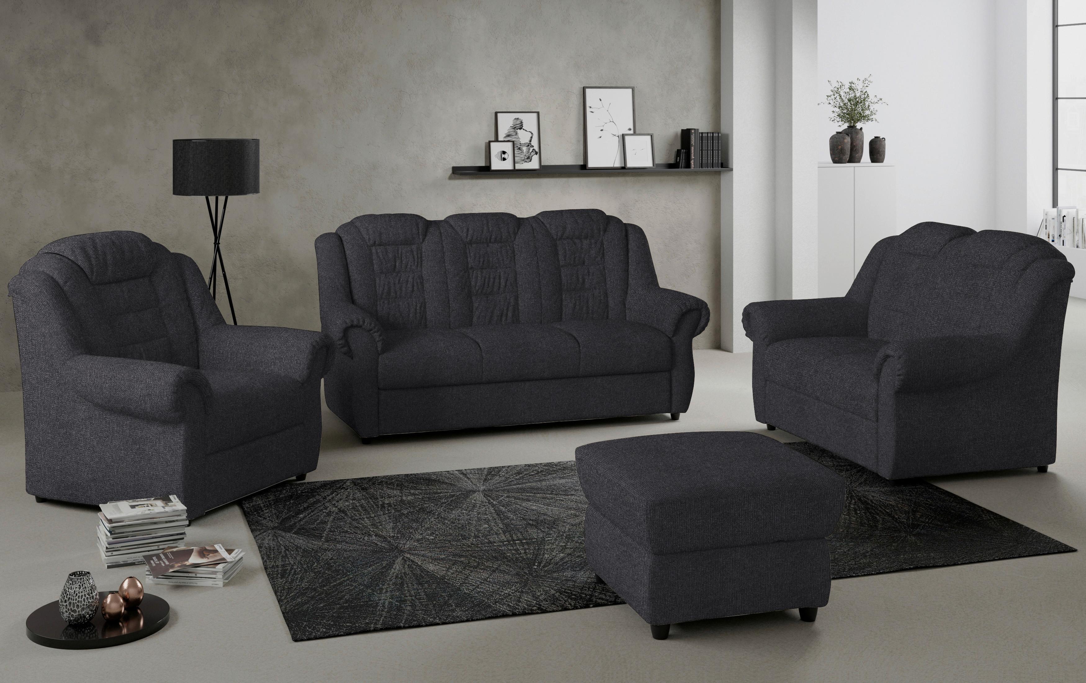 Polsterhocker Boston Mit Stauraum Schwarz Chenille - Schwarz, KONVENTIONELL, Textil (68/45/68cm) - Livetastic