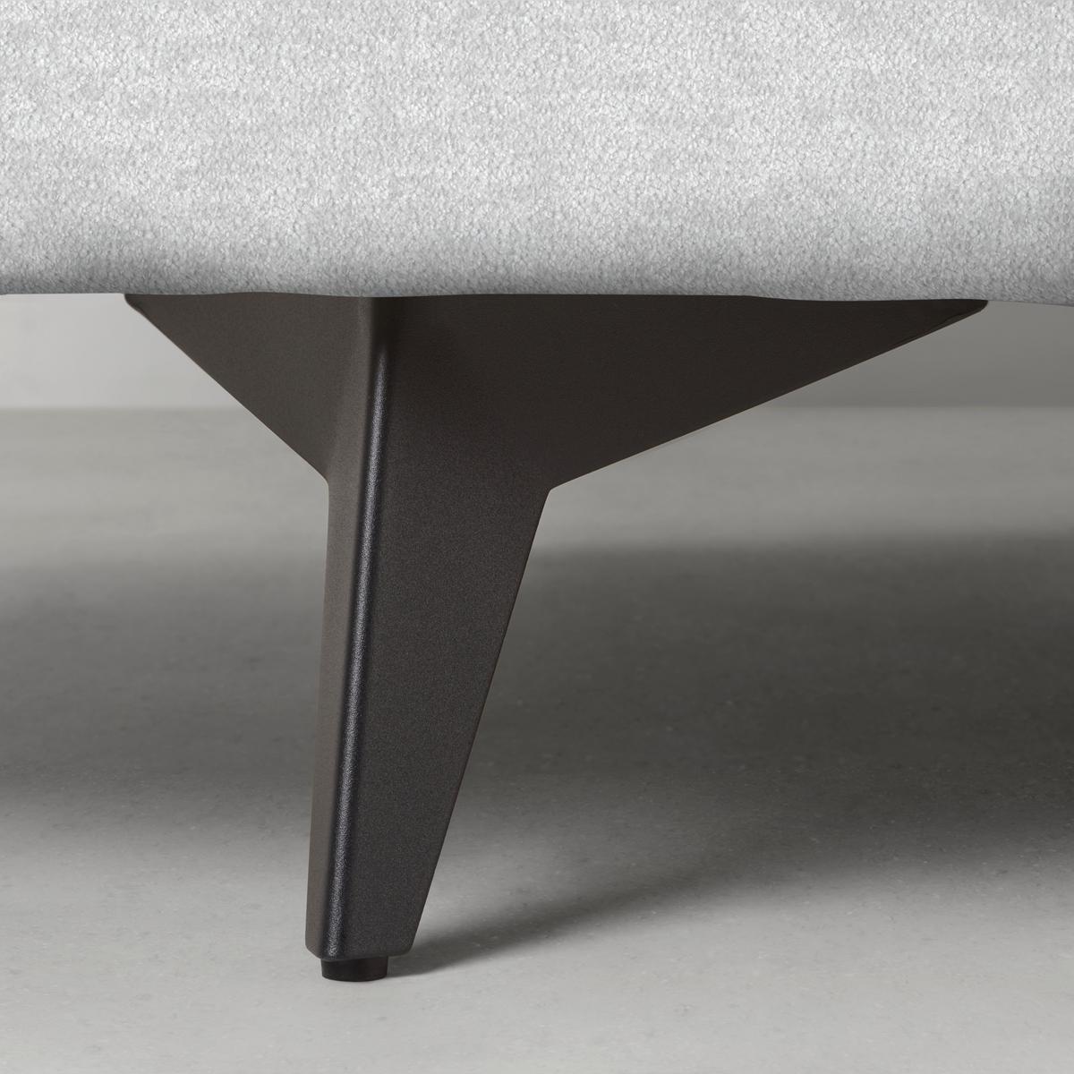 Rohová sedačka AXEL, levá, stříbrná žinylka - barvy stříbra/černá, Moderní, kov/textil (250/291cm) - Mömax