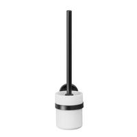 WC-Bürstengarnitur Static Loc Wandmontage Kunststoff - Schwarz/Weiß, MODERN, Kunststoff/Metall (8/36,5/11cm) - Wenko