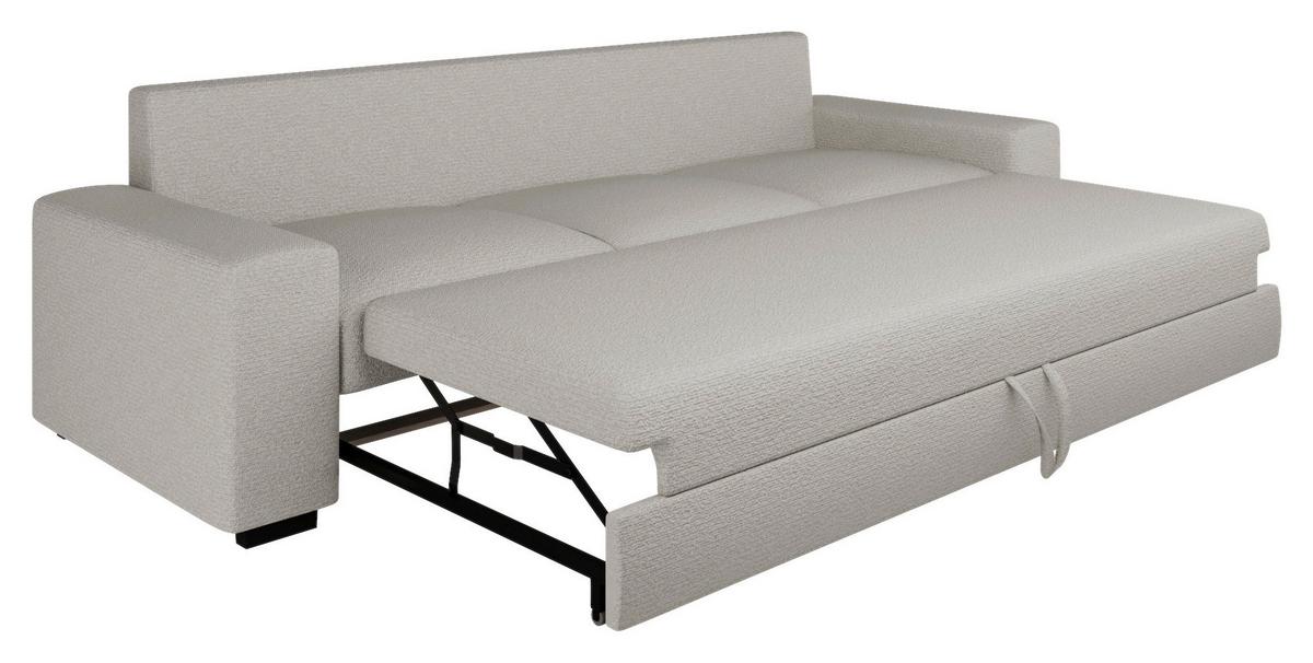 Schlafsofa Roland, Beige B: 239 Cm - Beige/Schwarz, Design, Textil (239/91/92cm) - MID.YOU