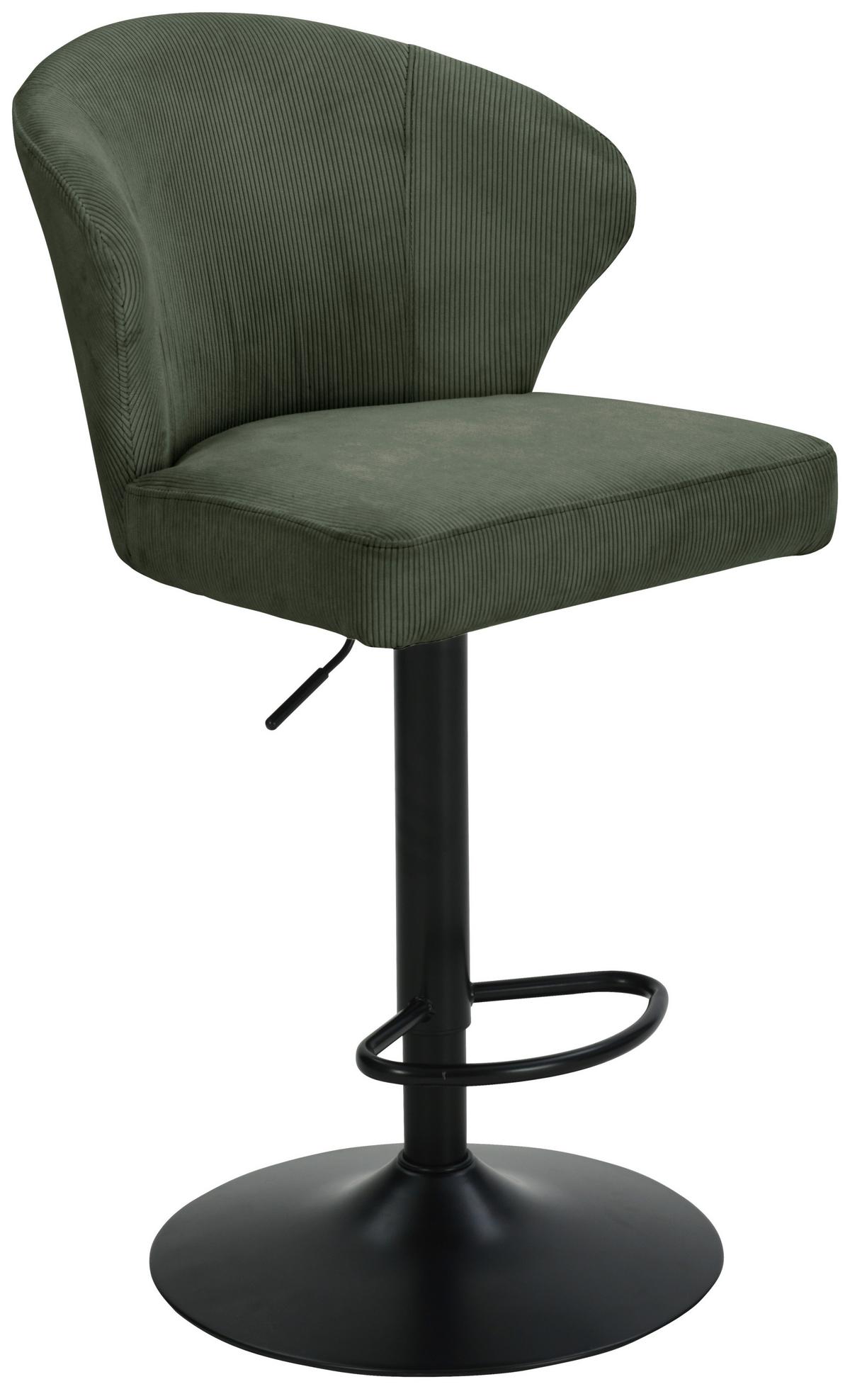 BAROVÁ ŽIDLE JANA - černá/zelená, Moderní, kov/dřevo (55/1160/58cm) - Based