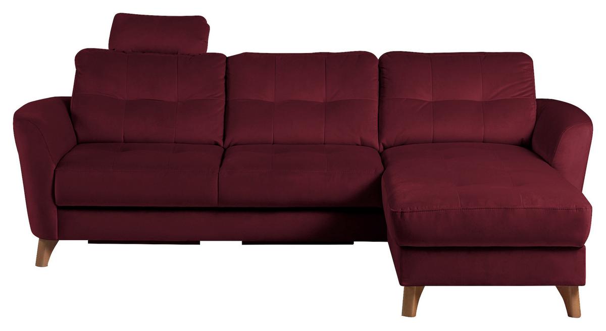 Ecksofa Nordic, Rot S: 238x168 cm - Buchefarben/Rot, Design, Textil (238/168cm) - Livetastic
