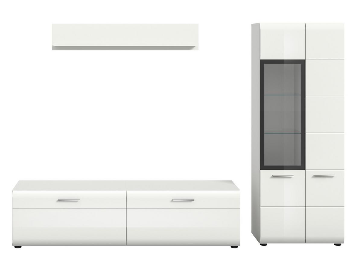 Szekrénysor Ice - fehér/magasfényű fehér, Design, faalapú anyag (235/160/41cm) - Livetastic