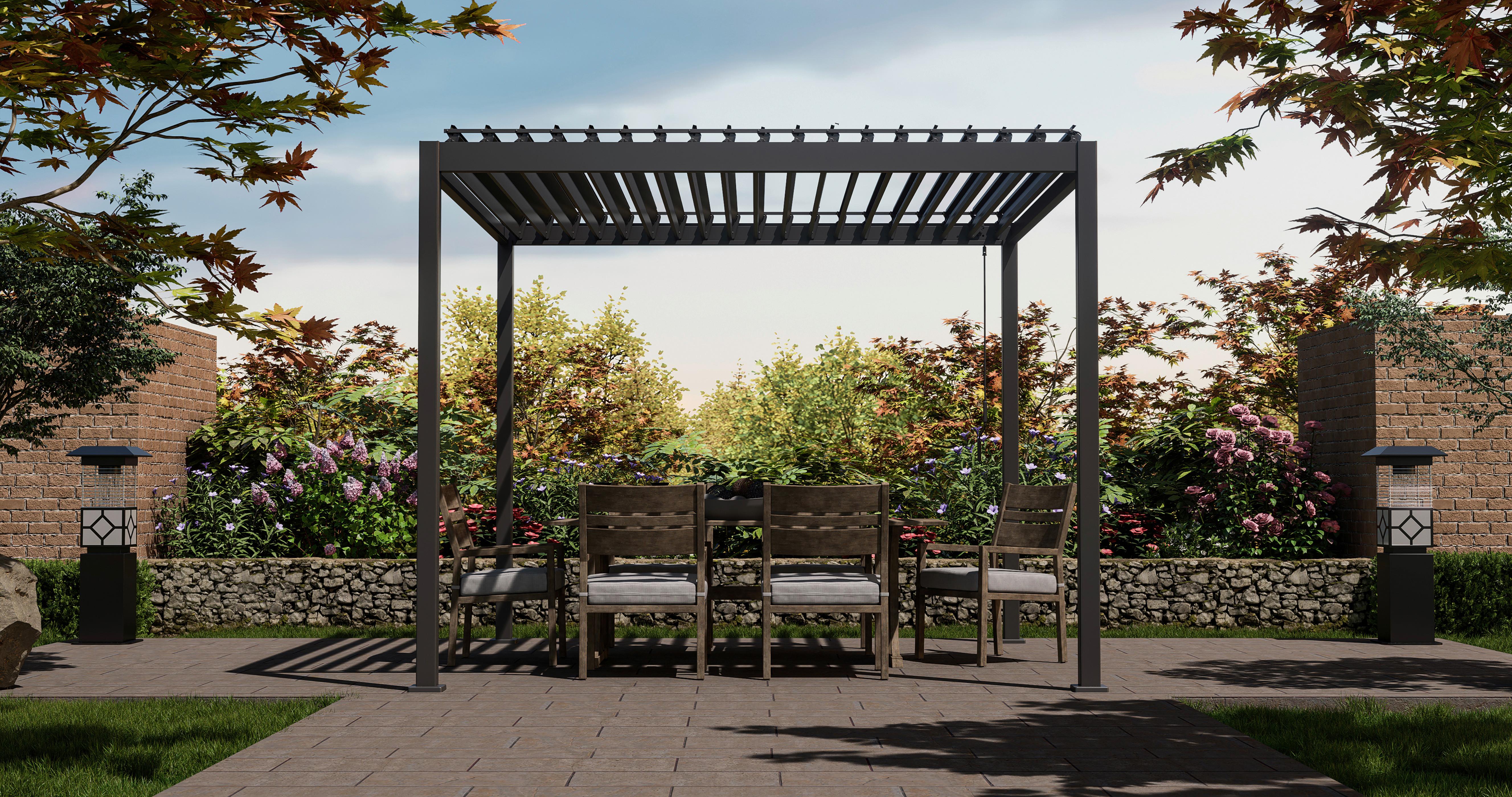Pergola Basic 300x360cm Anthrazit - Anthrazit, Basics, Metall (360/240/300cm) - Gardenson