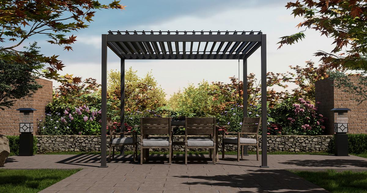Pergola PERGOLA BASIC 300X360CM - antracitová, Basics, kov (360/240/300cm) - Gardenson