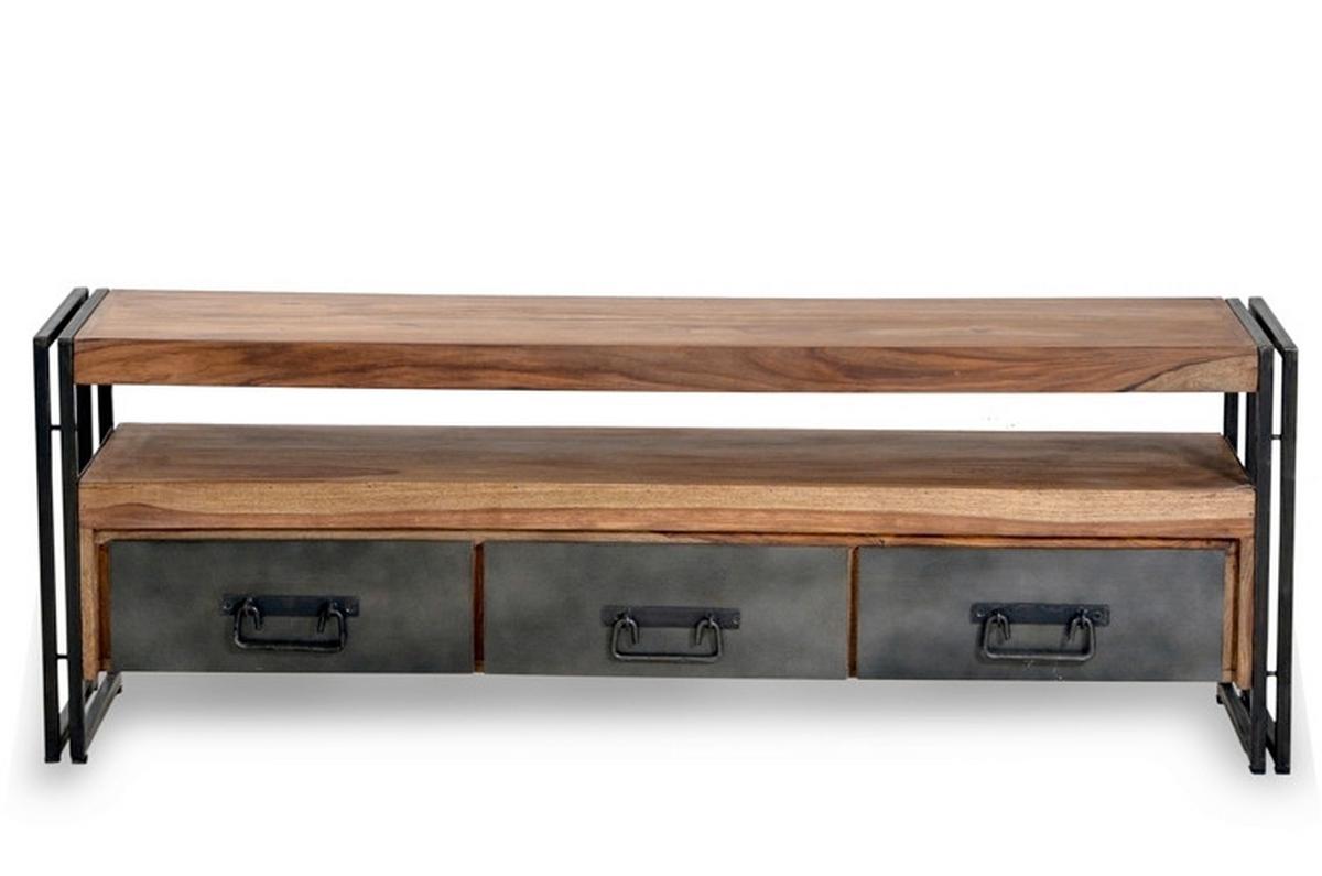 LOWBOARD Naturfarben/Schwarz B: 160cm - Schwarz/Naturfarben, Design, Holz/Metall (160/55/40cm) - MID.YOU