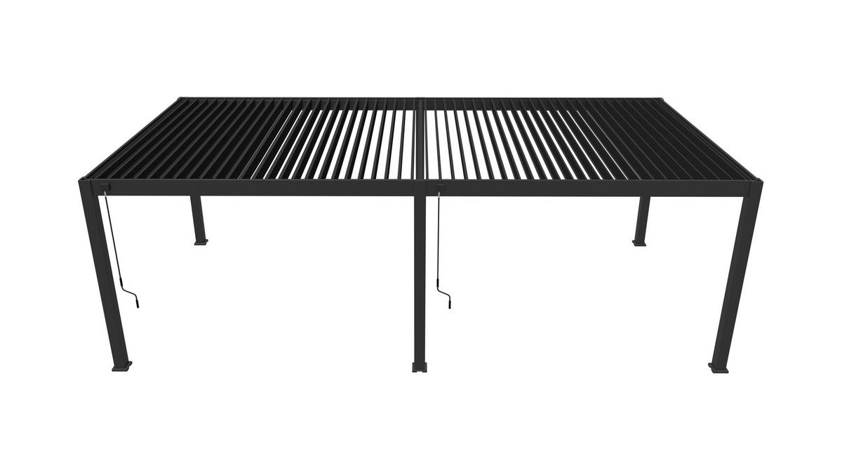 Pergola Deluxe Plus 400x800cm Wetterfest, Elektrisch - Anthrazit, Basics, Metall (400/255/800cm) - Gardenson