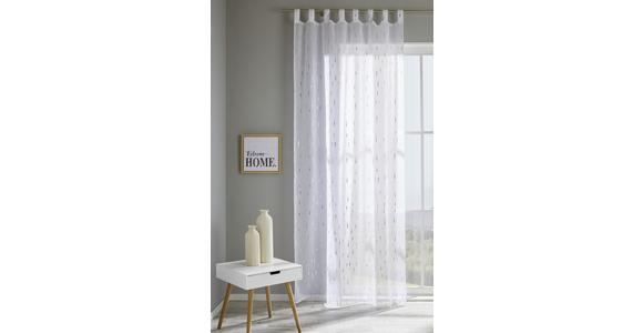 Vorhang Mit Schlaufen Und Band Julia 140x255 Cm Weiß/silber - Weiß, MODERN, Textil (140/255cm) - Luca Bessoni