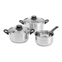 Sada hrncov Berta, 5-dielny set - číra/farba ušľachtilej ocele, Konventionell, kov/sklo - Based