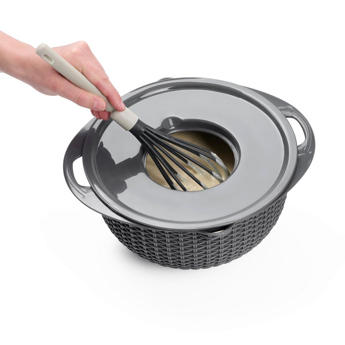 Kuchynské sitko multifunkčné - farba strieborného duba/tmavosivá, Konventionell, kov/plast (32/14cm) - Mömax