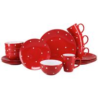 Kombiservice Polka Dots Rot/weiß, 4 Pers., 16-Teilig - Rot/Weiß, Basics, Keramik - Creatable