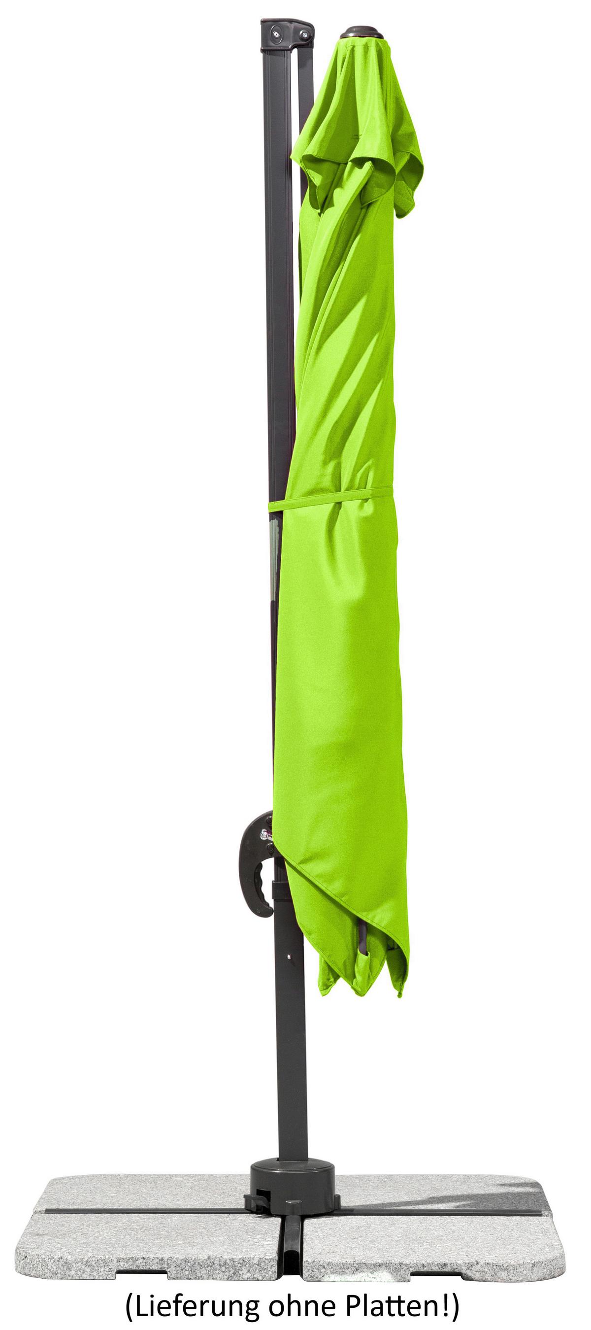 Ampelschirm Rhodos Junior BxHxT: 338x239x270 cm Grün - Anthrazit/Grün, Basics, Textil/Metall (338/239/270cm) - Schneider