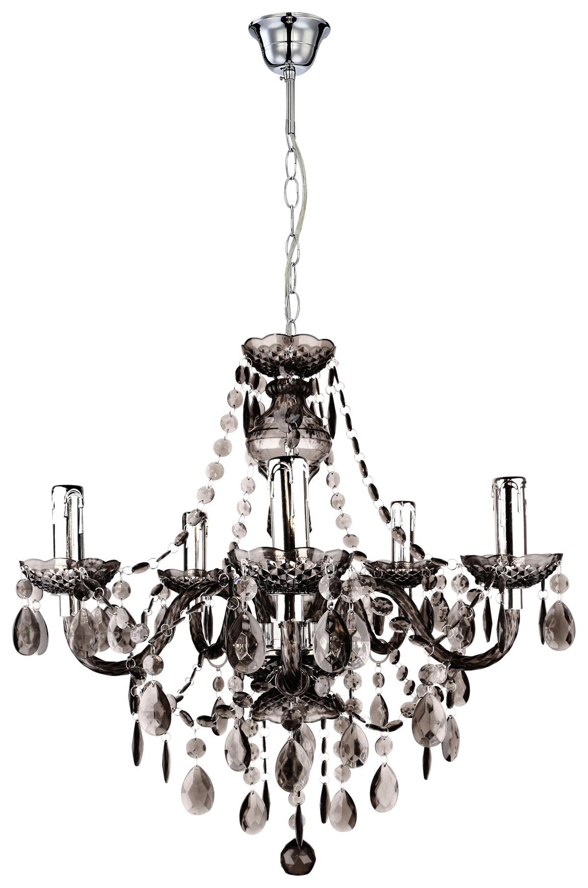 Svítidlo závěsné Isabella 149cm, 40 Watt - tmavě šedá/barvy chromu, Romantický / Rustikální, kov/plast (149cm) - Mömax