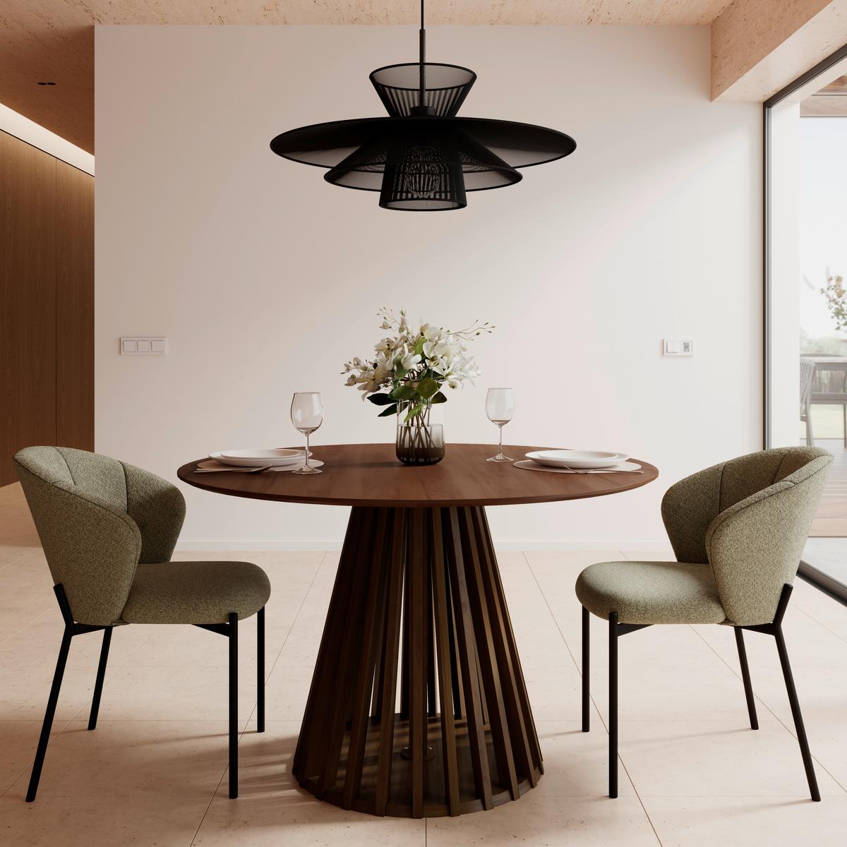 Jídelní stůl ENNIO 120 - barvy vlašských ořechů, Moderní, kov/dřevo (120/75cm) - Bessagi Home