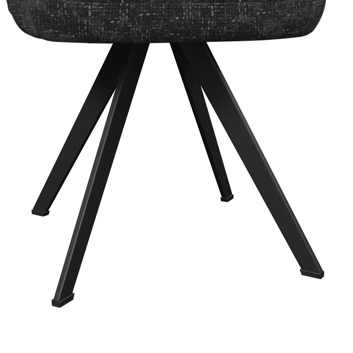 Stuhl grau/Metallbeine Ulmo 47/91/61 cm - Dunkelgrau/Schwarz, MODERN, Textil/Metall (47/91/61cm)