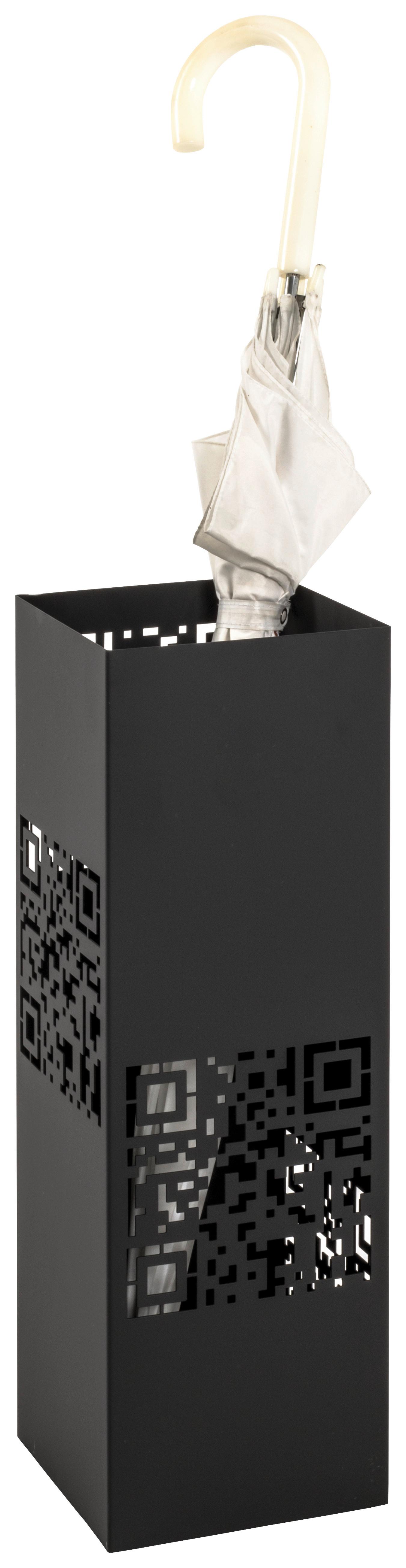Schirmständer Quinn Schwarz Metall H: 48 Cm - Schwarz, MODERN, Metall (16/48/16cm)