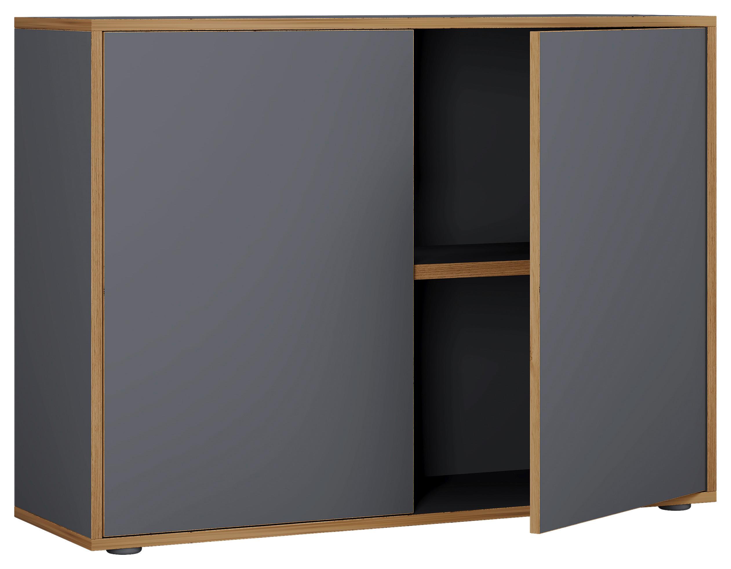 Aktenschrank Salia Anthrazit, Honigeiche B:100 Cm - Honigeiche/Anthrazit, Design, Holzwerkstoff (100/74/33cm) - MID.YOU