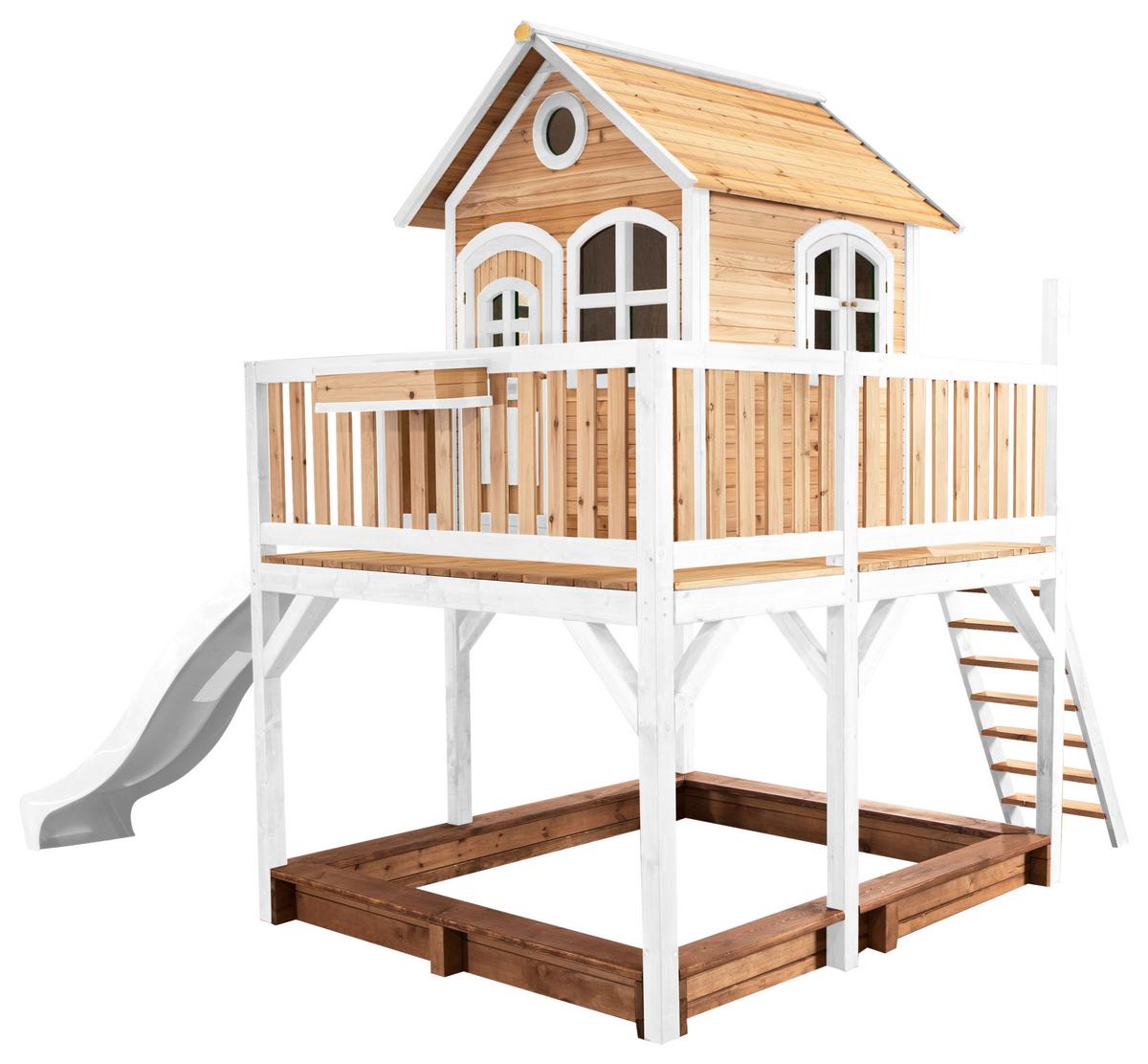 Spielturm A030.151.91 - Weiß/Braun, KONVENTIONELL, Holz (377/291/255cm) - Ambia Garden