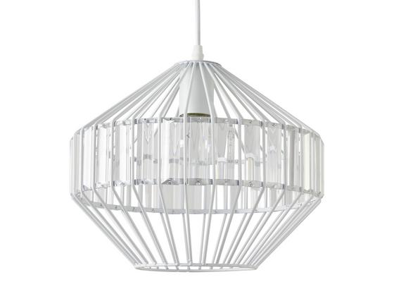 Závesná Lampa Lucy - biela, Štýlový, kov/sklo (30/120cm) - Modern Living Závesná Lampa Lucy - biela, Štýlový, kov/sklo (30/120cm) - Modern Living