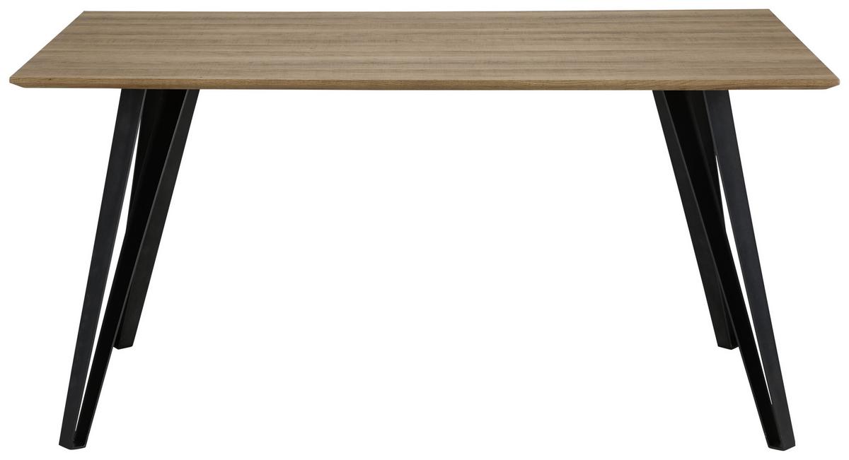 Jídelní stůl Gino přírodní 160x90cm - barvy teak/černá, Moderní, kov/dřevo (160/90/76cm) - Modern Living