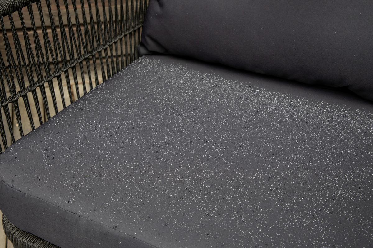 Loungegarnitur Utah - Schwarz, KONVENTIONELL, Textil/Metall - Gardenson