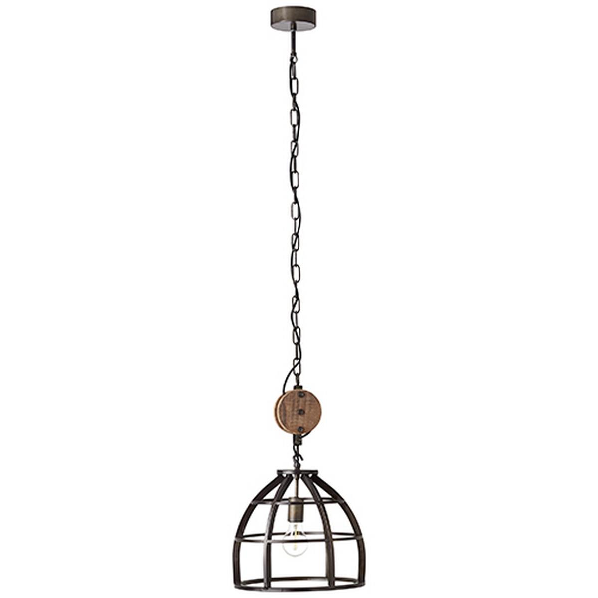 Hängeleuchte Matrix H: 147 cm 1-Flammig - Schwarz, LIFESTYLE, Holz/Metall (34/147cm) - Brilliant
