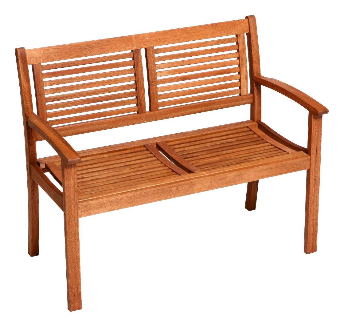 Gartenbank Echtholz 2-Sitzer Cordoba mit Rückenlehne - Naturfarben, Basics, Holz (110/90/58cm) - Gardenson