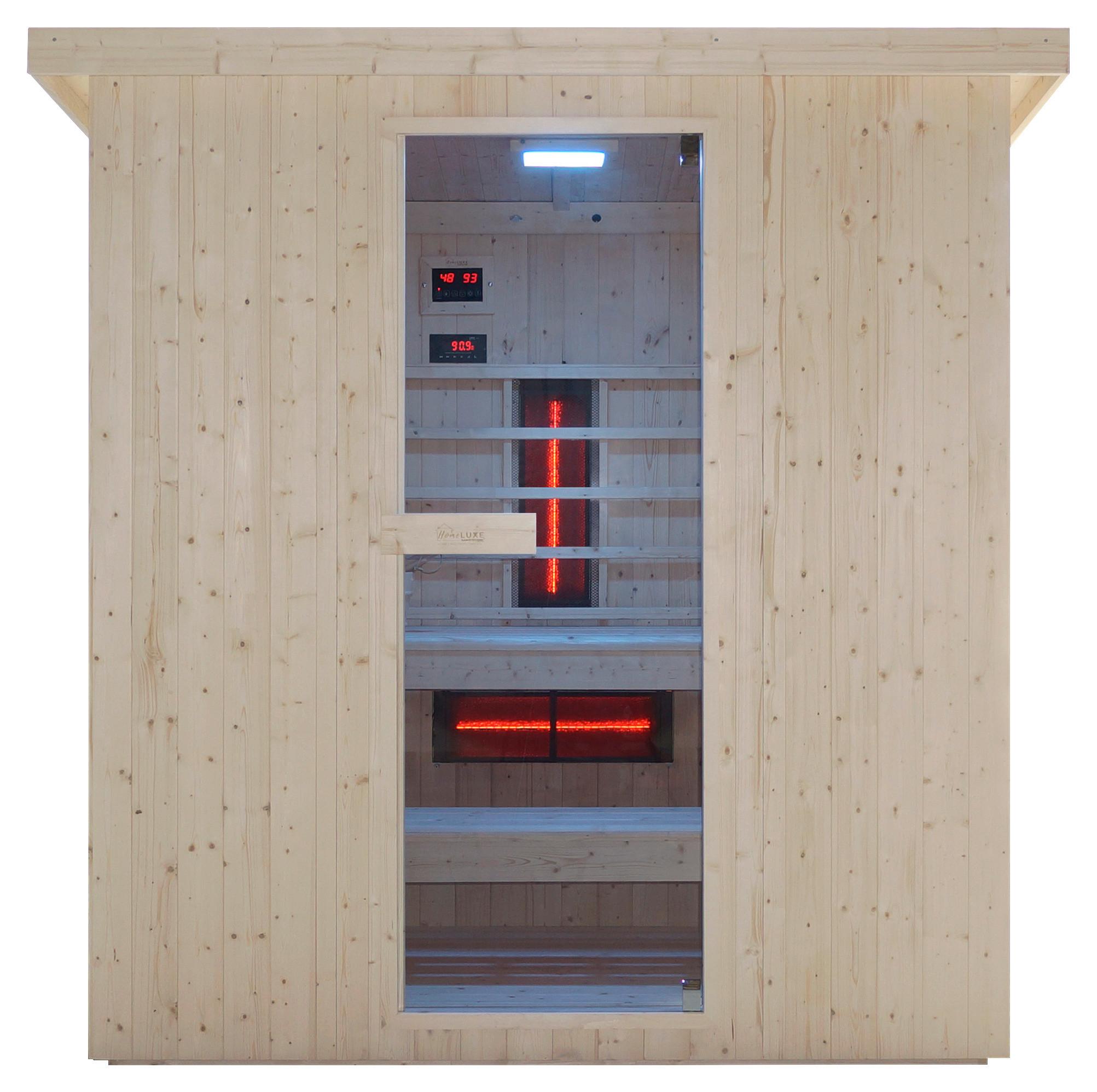 Infrarotkabine Lahti Holzfarben B: 181,5 cm - Fichtefarben, KONVENTIONELL, Holz (198/181,5/202,2cm) - Sanotechnik