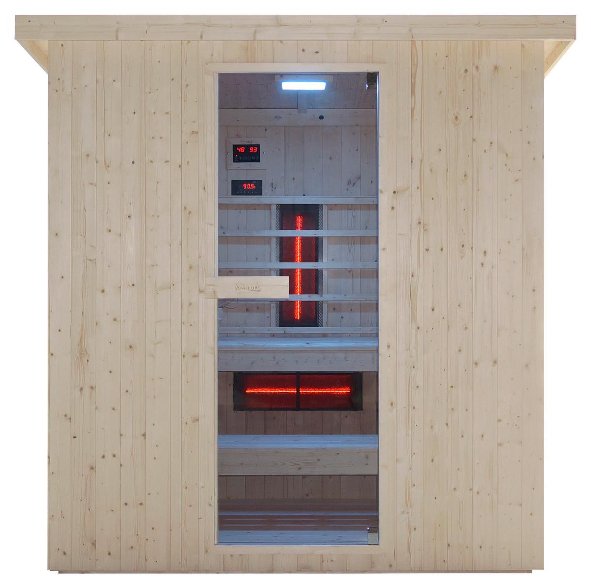 Infrarotkabine Lahti Holzfarben B: 181,5 cm - Fichtefarben, KONVENTIONELL, Holz (198/181,5/202,2cm) - Sanotechnik