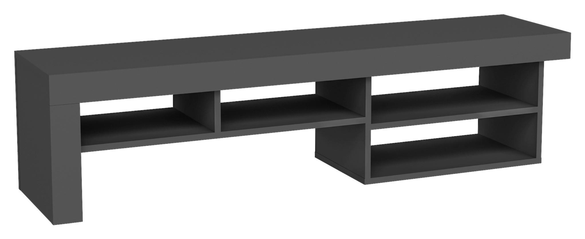 TV-Lowboard Hestia B: 160 cm Anthrazit - Anthrazit, Design, Holzwerkstoff (160/40/38cm) - MID.YOU