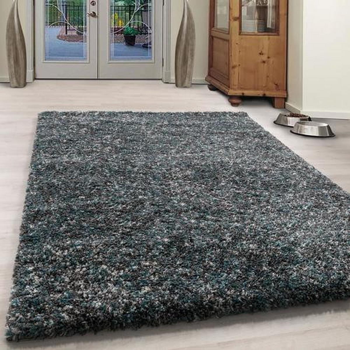 Hochflor Teppich Blau Enjoy 160x230 cm - Blau/Pastellblau, KONVENTIONELL, Textil (160/230cm)