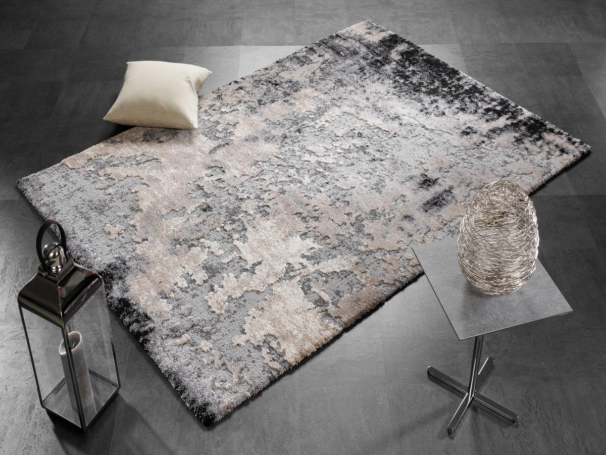 Vintage-Teppich Hellgrau Timeline 240x290 cm - Hellgrau, Design, Textil (240/290cm) - Novel