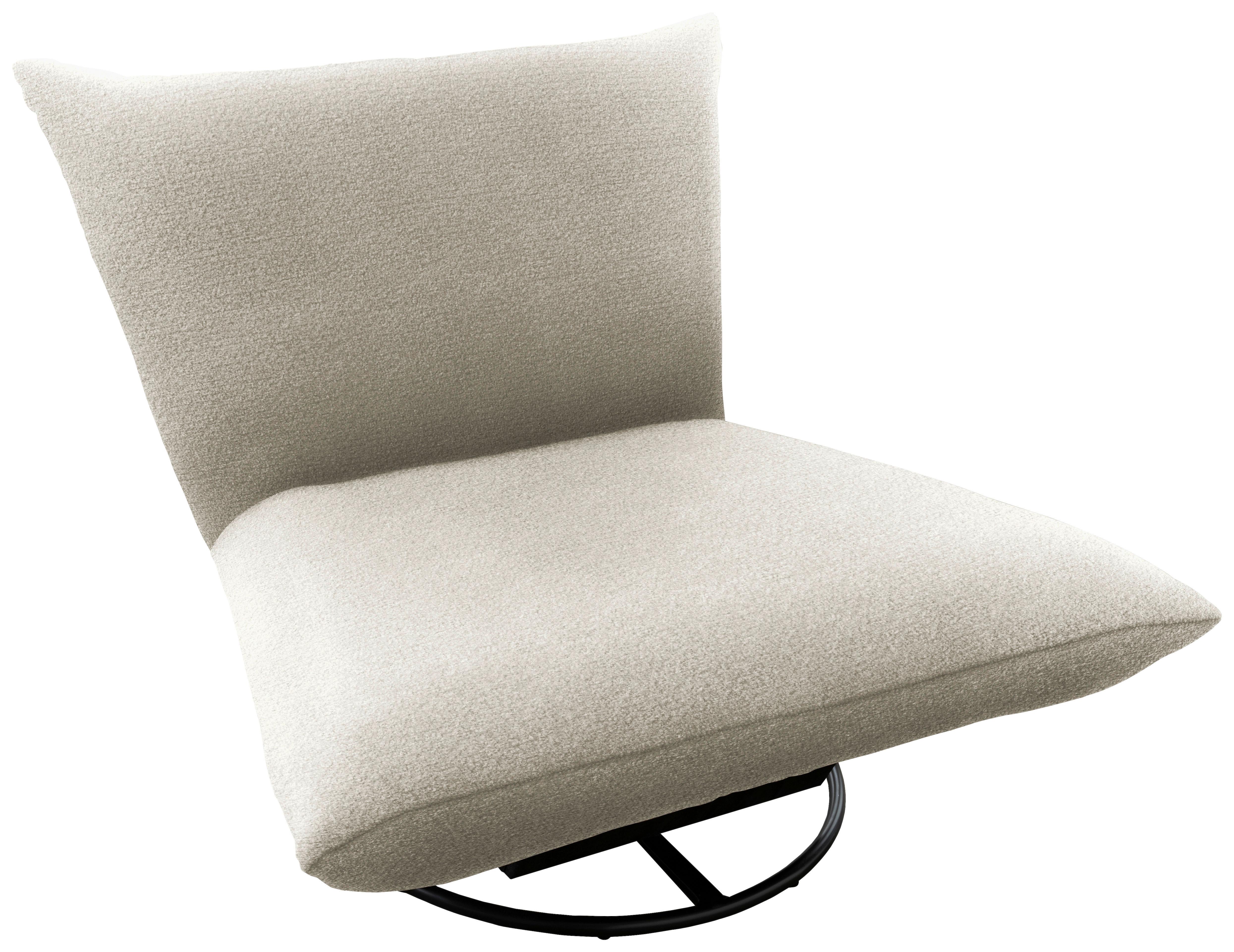 Relaxsessel Cremona Beige B: 100 cm - Creme/Schwarz, Design, Textil (100/78/96cm) - Livetastic