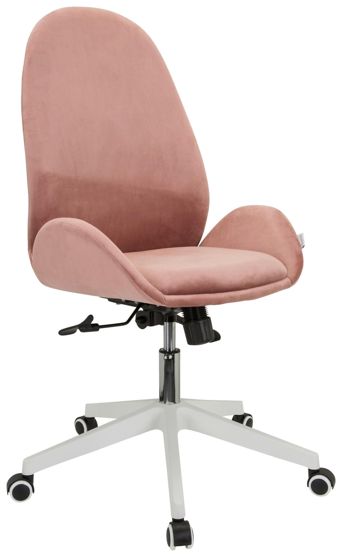 Drehstuhl Avea Mit Wippfunktion Rosa - Weiß/Rosa, Basics, Kunststoff/Textil (56/104/58cm) - MID.YOU