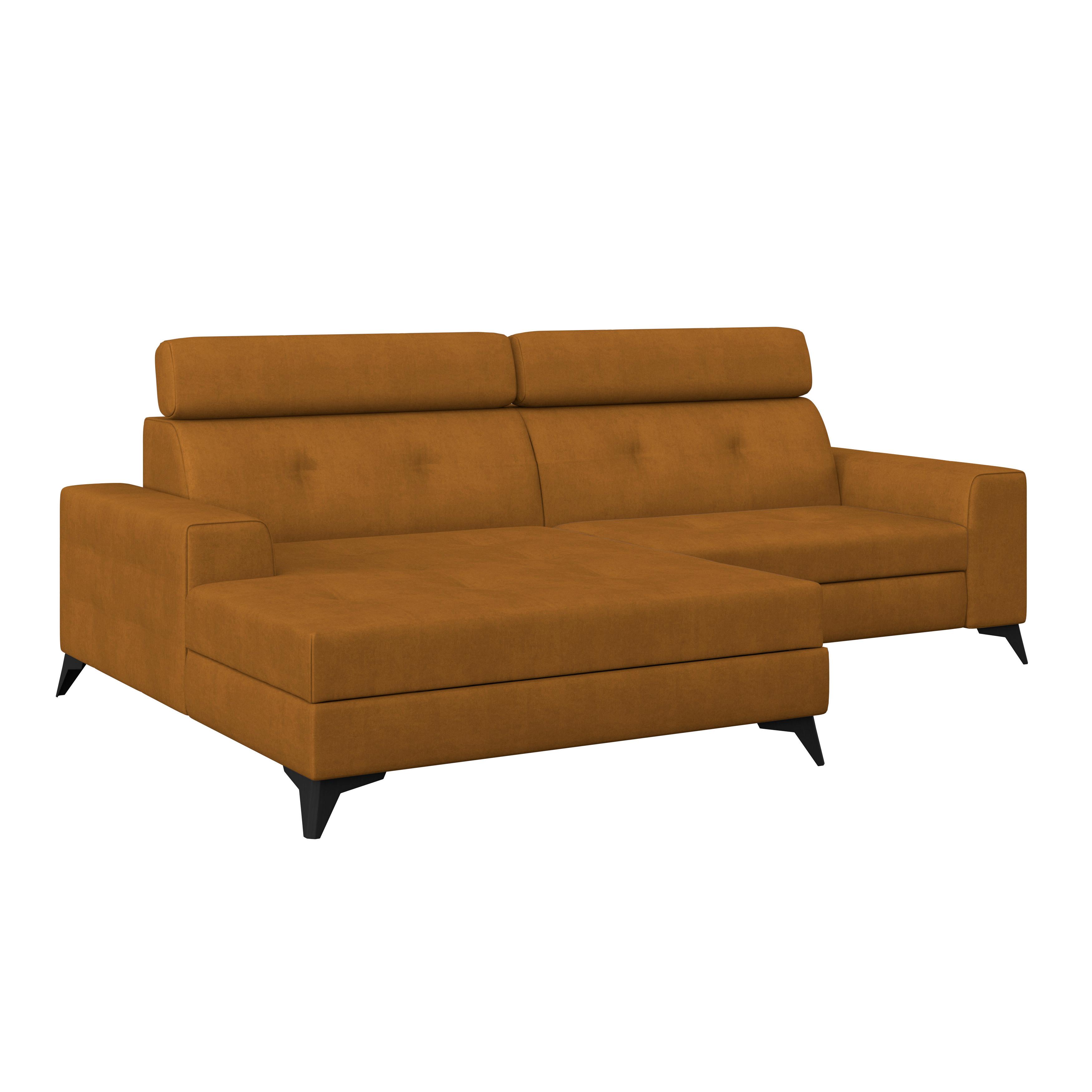 Wohnlandschaft Florida - Senfgelb, MODERN, Holz/Holzwerkstoff (175/275cm)