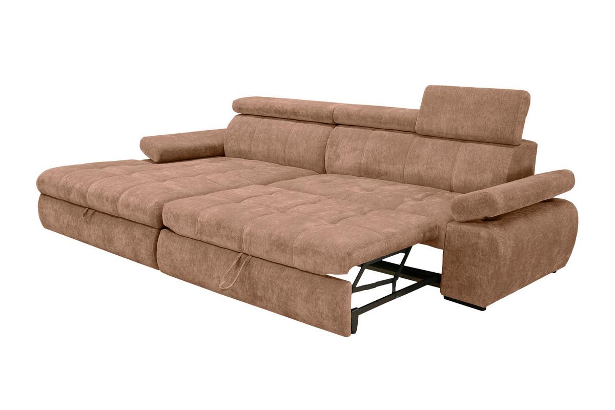 Rohová sedačka VEGAS, levá, terracottová žinylka - černá/terracotta, Design, dřevo/textil (173/294cm)