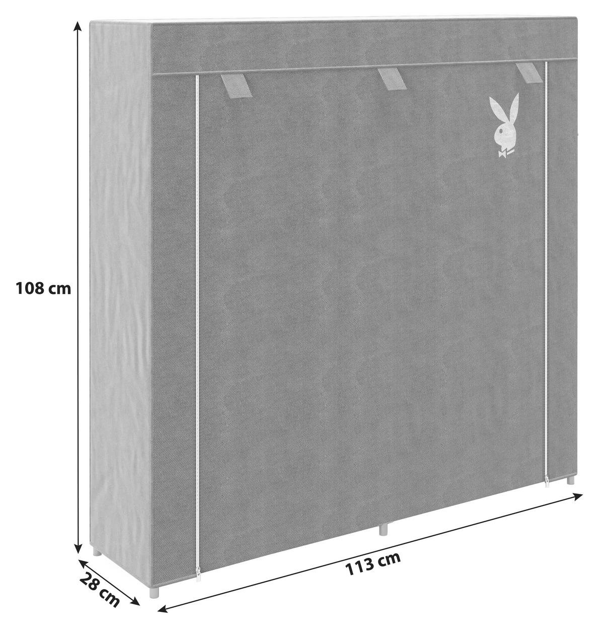 Schuhschrank Tracy Schwarz B: 113 Cm - Schwarz, Basics, Textil/Metall (113/108/28cm) - Playboy