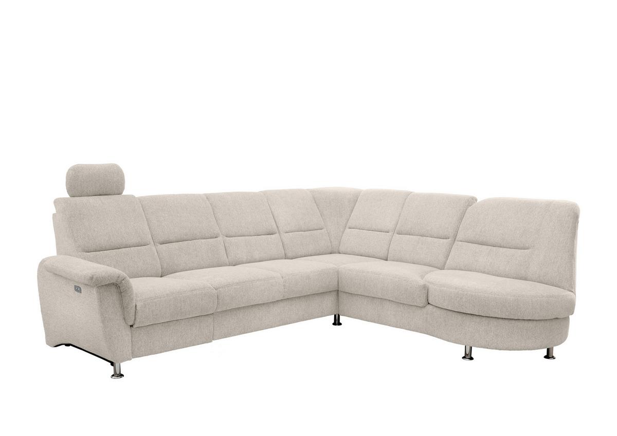 Ecksofa Mit Relaxfunktion Parole Beige Chenille - Chromfarben/Beige, MODERN, Textil (275/236cm) - Livetastic