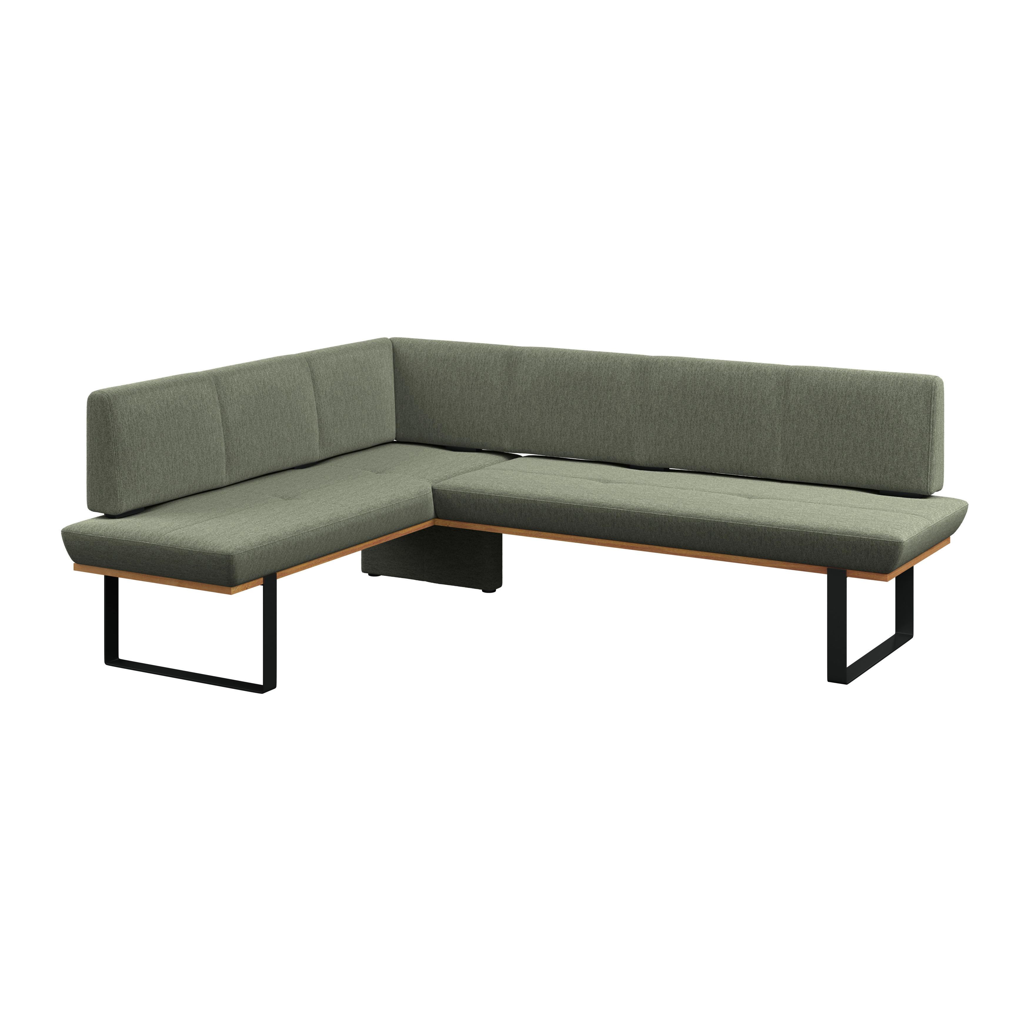 Eckbank Tristan Webstoff grün, S:175x225cm - Schwarz/Grün, MODERN, Holz/Textil (175/225cm) - James Wood