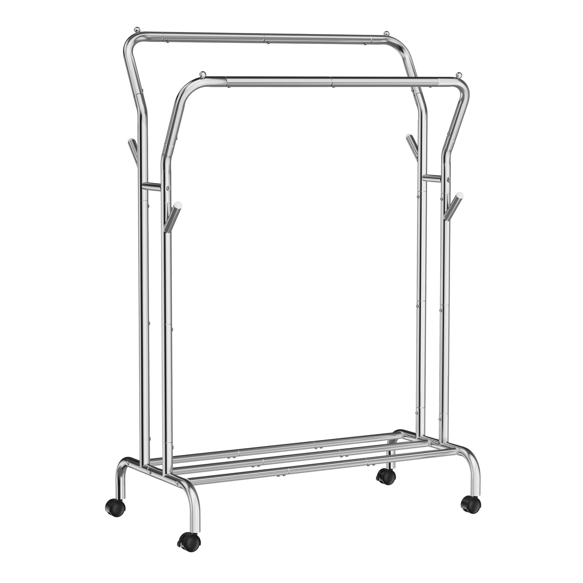Kleiderwagen Silberfarben B: 103,5 cm - Silberfarben, Basics, Kunststoff/Metall (103,5/155/52,5cm)