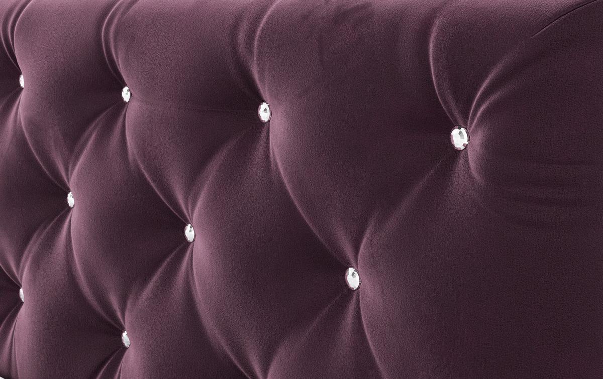 Boxspringbett Castle Violett Lxf: ca. 160x200 cm - Violett/Schwarz, Holzwerkstoff/Textil (160/200cm) - MID.YOU